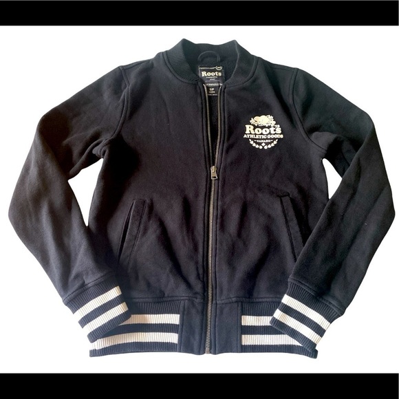 Roots - Varsity black and white jacket - Picture 1 of 5